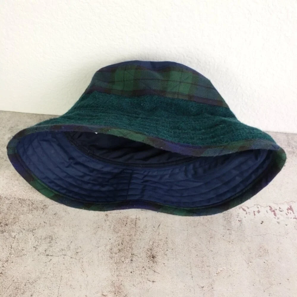 Vintage Heaser Lumsden Scotland Black Watch Tartan Plaid Bucket Hat Unisex - Picture 9 of 11